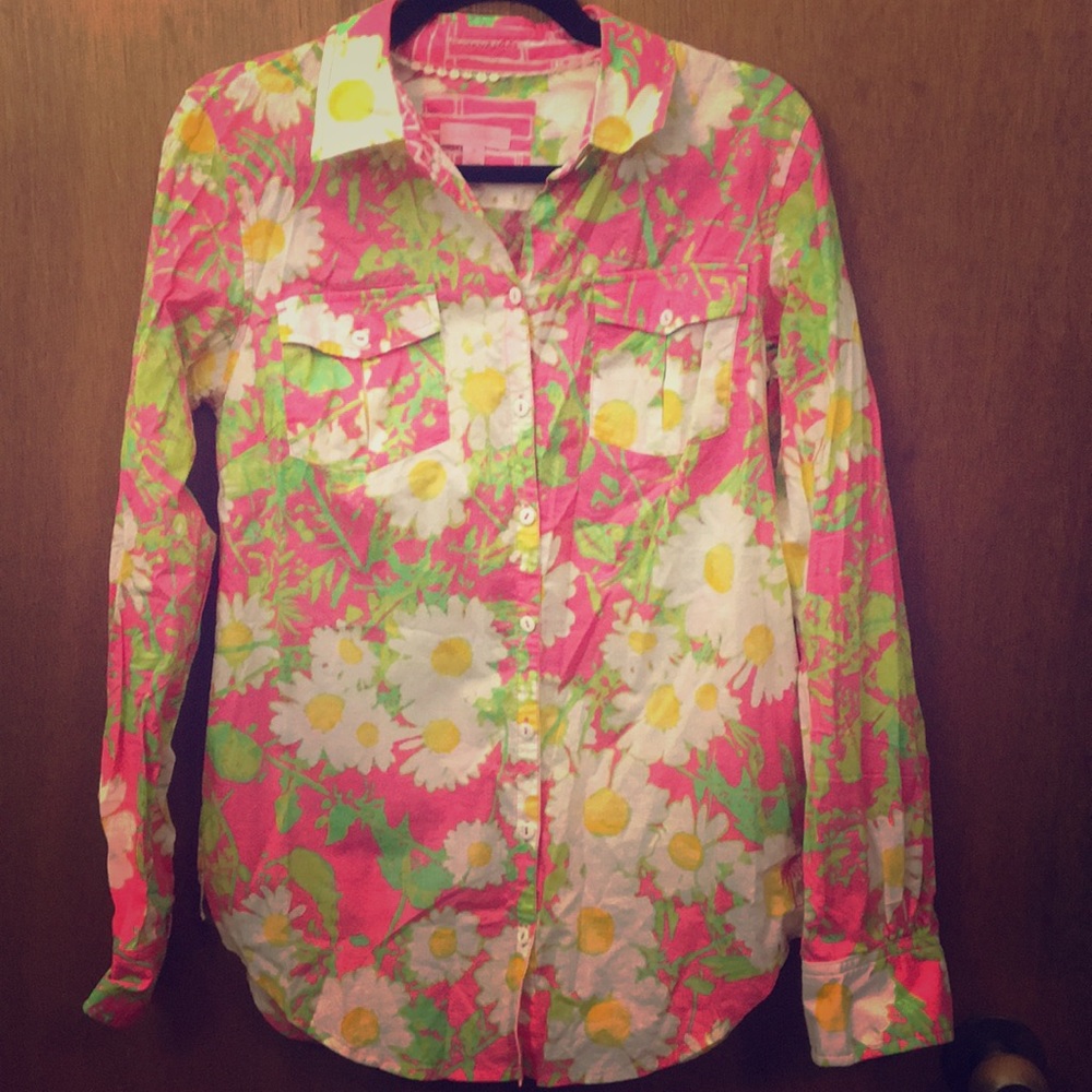 Lilly Pulitzer Floral Button Down Shirt